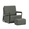 SoBuy FST99-DG Sillón relax individual con reposapiés Butaca tapizada moderna y cómoda Gris Oscuro