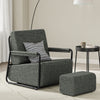SoBuy FST99-DG Sillón relax individual con reposapiés Butaca tapizada moderna y cómoda Gris Oscuro