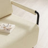 SoBuy FST99-MI Sillón Relax Pequeño y Cómodo Butaca de Salón Nórdica Blanco Crema 59x74x78 cm
