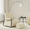 SoBuy FST99-MI Sillón Relax Pequeño y Cómodo Butaca de Salón Nórdica Blanco Crema 59x74x78 cm