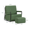 SoBuy FST99-SY Sillón de relax con reposapiés Butaca individual reclinable moderna verde 59x74x78 cm