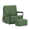 SoBuy FST99-SY Sillón de relax con reposapiés Butaca individual reclinable moderna verde 59x74x78 cm