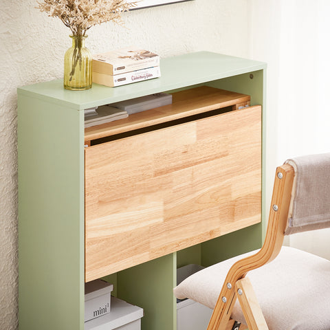 SoBuy FWT104-GR Mesa Escritorio Plegable para Computadora con 3 Estantes Verde 70x54x85cm