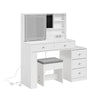 SoBuy FWT114-E-W Tocador con LED estación de Carga y Taburete Blanco 120x40x127cm