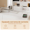 SoBuy FWT114-E-W Tocador con LED estación de Carga y Taburete Blanco 120x40x127cm