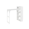 SoBuy FWT115-W Isla de cocina blanca con encimera abatible 65.3x199.5x120 cm
