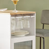 Suporte alto para bebidas de mesa de cozinha SoBuy FWT99-WN com 1 porta de vidro