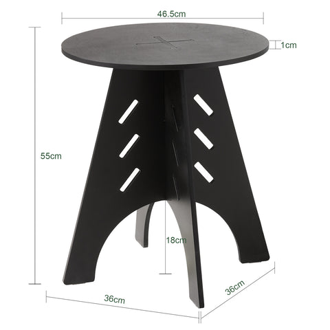 SoBuy HFBT01-SCH Mesa Auxiliar con Juntas de Espiga Negro