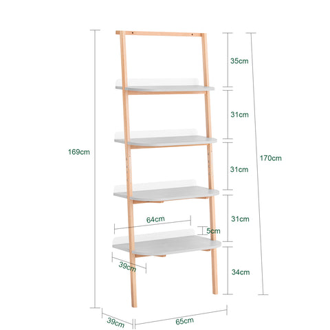 SoBuy HSTR02-HG Estantería de Escalera de 4 Niveles Gris 65 x 39 x 169 cm