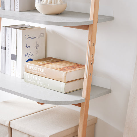 SoBuy HSTR02-HG Estantería de Escalera de 4 Niveles Gris 65 x 39 x 169 cm