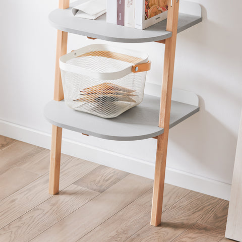 SoBuy HSTR02-K-HG Estantería de Escalera de 4 Niveles Librería Multiusos Gris
