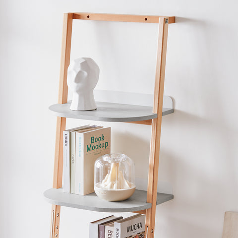 SoBuy HSTR02-K-HG Estantería de Escalera de 4 Niveles Librería Multiusos Gris