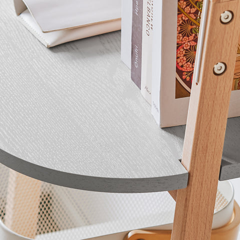 SoBuy HSTR02-K-HG Estantería de Escalera de 4 Niveles Librería Multiusos Gris