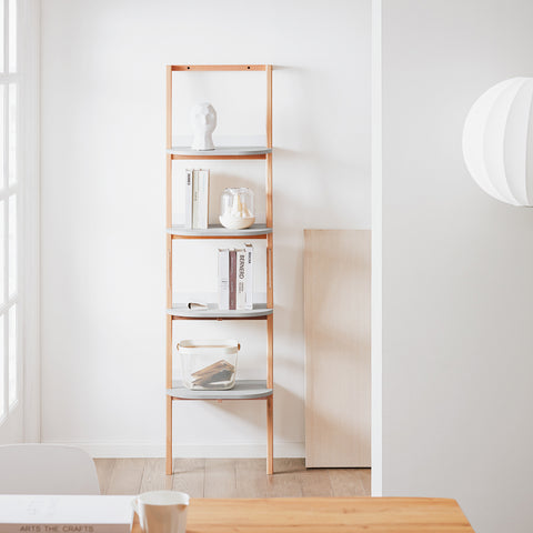 SoBuy HSTR02-K-HG Estantería de Escalera de 4 Niveles Librería Multiusos Gris