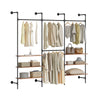 SoBuy KLS19-SCH Perchero de Pared con 4 Barras para Colgar Negro 265x48x220cm
