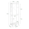 SoBuy KLS21-W Perchero Burro de Pie con Ruedas Blanco 60x32x175 cm