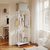SoBuy KLS21-W Perchero Burro de Pie con Ruedas Blanco 60x32x175 cm