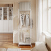 SoBuy KLS21-W Perchero Burro de Pie con Ruedas Blanco 60x32x175 cm