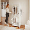 SoBuy KLS21-W Perchero Burro de Pie con Ruedas Blanco 60x32x175 cm
