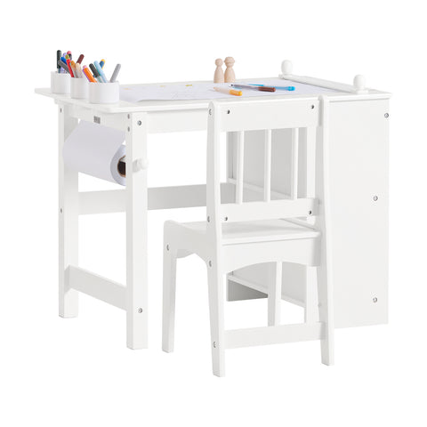 Pré-venda-SoBuy KMB60-W Conjunto de mesa e cadeira infantil Mesa infantil com 3 porta-lápis