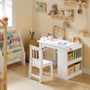 Conjunto de mesa e cadeira infantil SoBuy KMB60-W escrivaninha infantil com 3 porta-lápis