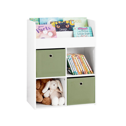 Estante infantil SoBuy KMB79-W para brinquedos e livros com 2 cestos e 3 camadas 60 x 34 x 80 cm
