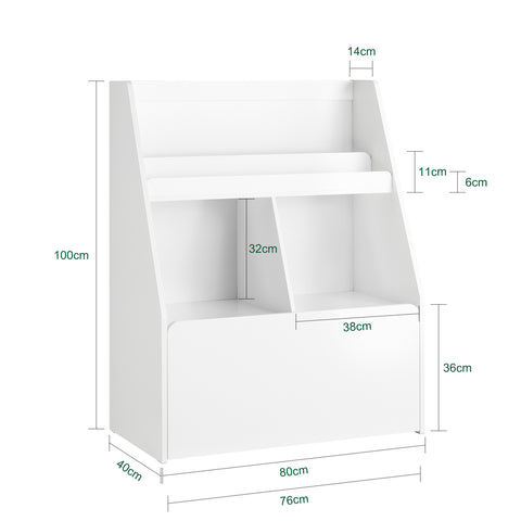 Estante infantil SoBuy KMB83-W com 1 caixa sobre rodas branca 80 x 40 x 100 cm