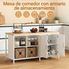Detalle 2 puertas balda regulable aparador SoBuy KNL09-WN almacenaje cerrado vajilla electrodomésticos