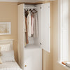 SoBuy KSB03-W Armario Blanco Pequeño con 2 Puertas Ropero Moderno Estrecho con Barra 45x55x187 cm
