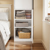 SoBuy KSB03-W Armario Blanco Pequeño con 2 Puertas Ropero Moderno Estrecho con Barra 45x55x187 cm