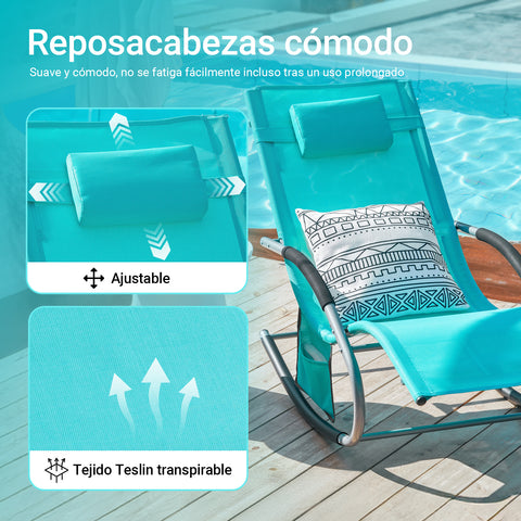SoBuy OGS28-HB Tumbona ergonómica Azul