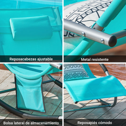 SoBuy OGS28-HB Tumbona ergonómica Azul