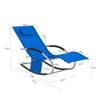 Cadeira de balanço SoBuy OGS28-KBx2 Loungerx2 com almofada e bolso azul royal