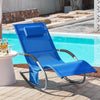 Cadeira de balanço SoBuy OGS28-KBx2 Loungerx2 com almofada e bolso azul royal