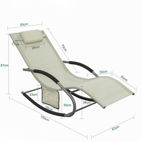 SoBuy OGS28-MI Tumbona ergonómica Beige