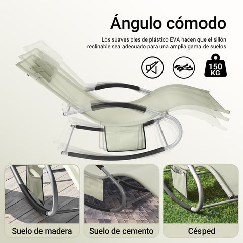 SoBuy OGS28-MI Tumbona ergonómica Beige
