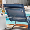 Pré-venda-SoBuy OGS28-NBx2 Conjunto de 2 espreguiçadeiras de balanço com travesseiro e bolso azul marinho