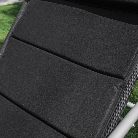 SoBuy OGS28-P02 Cojín para tumbonas con Almohada 170 x 50 cm Negro