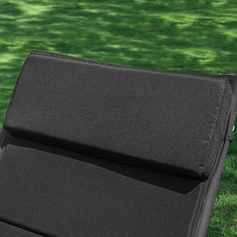 SoBuy OGS28-P02 Cojín para tumbonas con Almohada 170 x 50 cm Negro