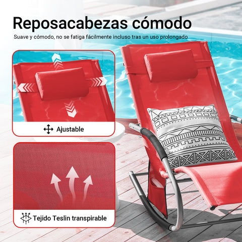 SoBuy OGS28-R Tumbona ergonómica Rojo