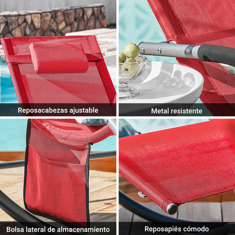 SoBuy OGS28-R Tumbona ergonómica Rojo