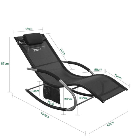 SoBuy OGS28-SCHx2 Tumbona ergonómica x2 Negro