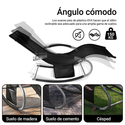 SoBuy OGS28-SCH Tumbona ergonómica Negro