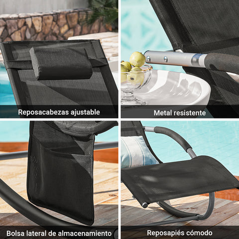 SoBuy OGS28-SCH Tumbona ergonómica Negro