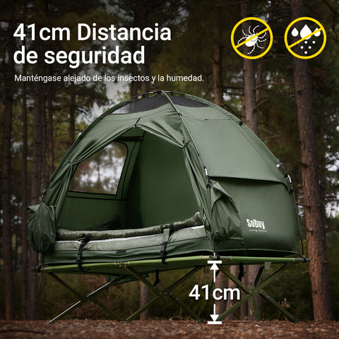 SoBuy OGS32-GR Tienda de campaña Flotante Colchon Inflable para 1 persona