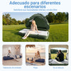 SoBuy OGS32-II-GR-P01 Colchón Hinchable para 1 personas con bomba de pie integrada – 191x76x22cm