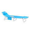 Preventa-SoBuy OGS35-B Tumbona inclinable de Acero Plegable con Almohada Azul