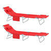 Conjunto pré-venda-SoBuy OGS35-Rx2 de 2 espreguiçadeiras vermelhas