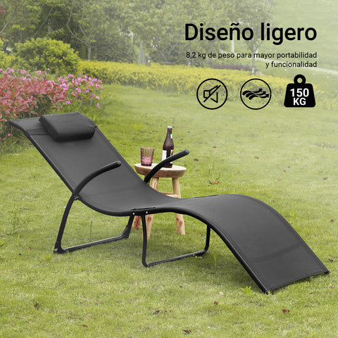 SoBuy OGS45-SCH Tumbona con Almohada