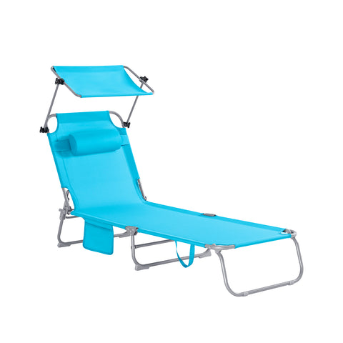 SoBuy OGS48-B Tumbona Plegable con Respaldo Reclinable y Parasol